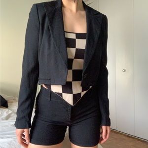 Ann Taylor Cropped Blazer Shorts Set